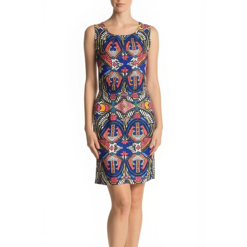 Speed Control New York M Sheath Dress Multicolor Geometric Sleeveless Tribal M